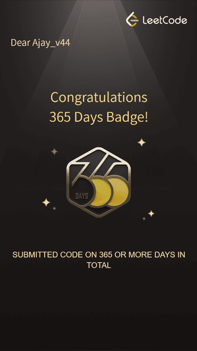 LeetCode 365 Days Badge
